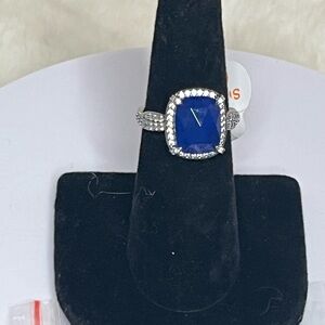 Bomb Party Elegant Blue and Silver Women's Ring